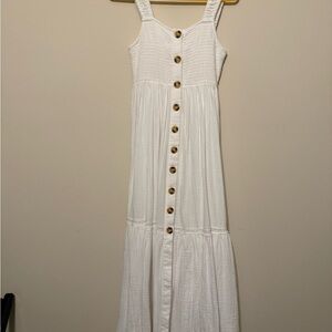 White Button-Down Maxi Dress